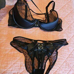 3 piece sets Honey Birdette Mila Bra 36D and Thong and VS gift suspender size M
